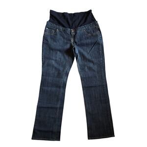 Tomorrows Mother Womens Straight Leg Maternity Jeans Size L 12-14 Blue Low Rise